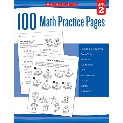 100 Math Practice Pages: Grade 2